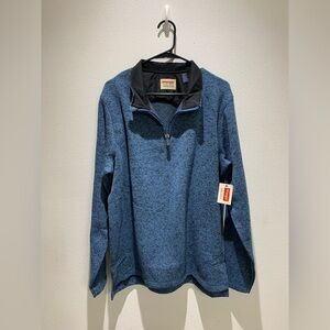 Wrangler Men's 1/4 Zip Pullover Sweater Blue Knit Size M NWT